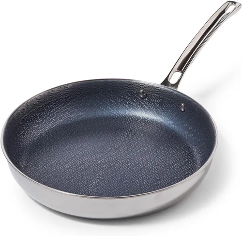 Vista 4 de Viking Sartén antiadherente de 3 capas, 10 pulgadas de acero inoxidable híbrido plus para cocina, plateado