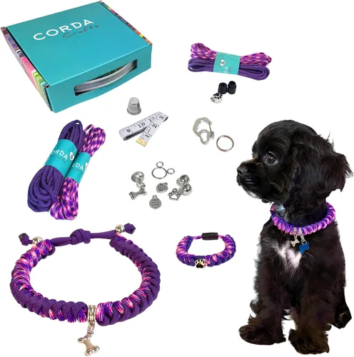 Vista 8 de CORDA Crafts - Kit de cuerda de paracaídas - Accesorios completos para hacer collar de perro y pulsera a juego del dueño - Tutorial en video fácil