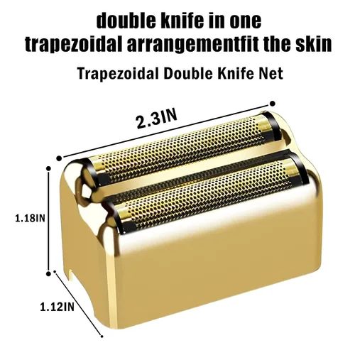 Vista 4 de Hoja de repuesto para afeitadora y cortadoras compatibles con BaBylissPRO Barberology Double FXFS2G (dorado)