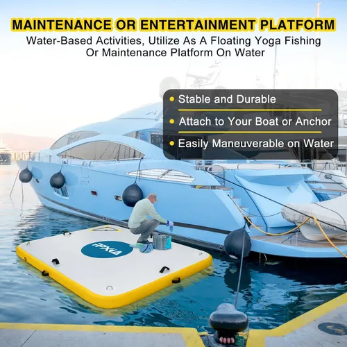Vista 3 de Inflatable Dock- Floating Docks for Lakes 10ft 6ft 8ft 5ft, Inflatable Water Mat Island Float Blow Up Platform for River, Pool, Ocean