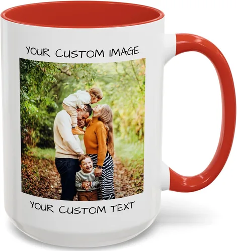Vista 6 de Tazas de Navidad personalizadas: taza de café festiva con foto personalizada y nombre, taza de café y cacao caliente de cerámica de 11 a 15 onzas