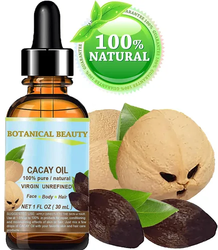 Vista 2 de Botanical Beauty CACAY ACEITE 100% puro natural virgen sin refinar Aceite portador prensado en frío WILD GROW 1 fl oz 1.0 fl oz para cara, piel