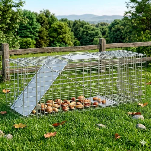 Vista 7 de Squirrels Trap Single Door Animal Traps Foldable Live Animal Trap Easy Set & Release Traps for Stray Cats Armadillos Rabbits Skunks Groundhogs 24 *
