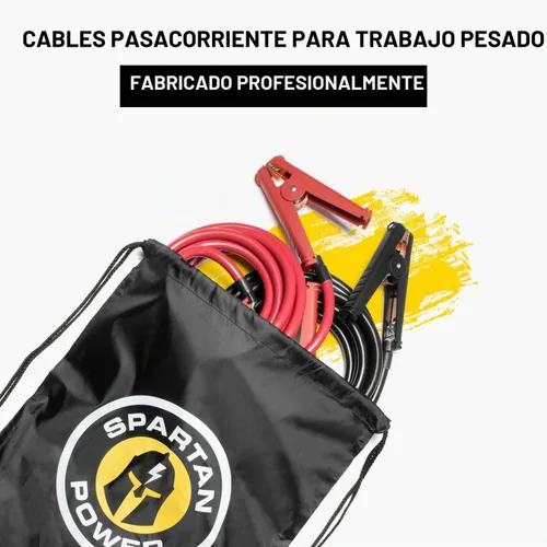 Vista 3 de Spartan Power - Cables de puente de servicio pesado con clips de cocodrilo, cable de alambre de cobre 100% puro, cable de batería de polos positivo