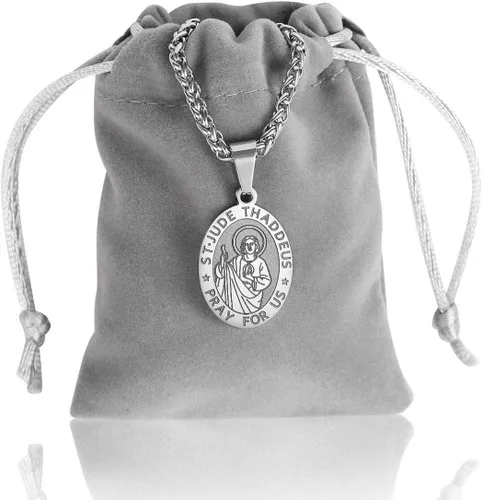 Vista 7 de RS Saint St MichaelChristopherJudeBenedictJosephAnthony Medal Necklace for Boys Men 24 In Religious gifts