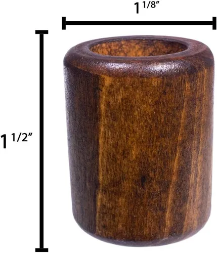 Vista 4 de Paracord Planet Paquete de 5 cuentas cilíndricas de madera oscura de 1 1/8 pulgadas
