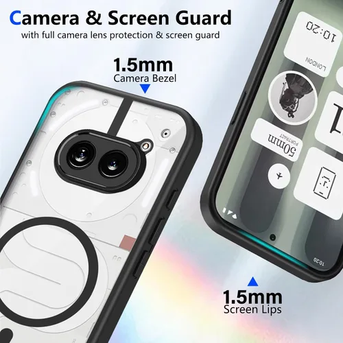 Vista 43 de Funda magnética transparente compatible con Xiaomi 17T, color negro 2 en 1 PC + TPU cubierta de teléfono a prueba de golpes, carcasa protectora