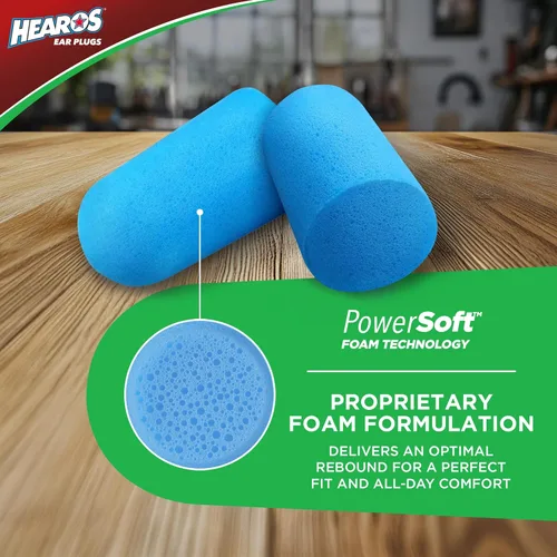 Vista 2 de Tapones para oídos Hearos Xtreme Protección, 14 pares de espuma, 5427, Azul, 1, 1