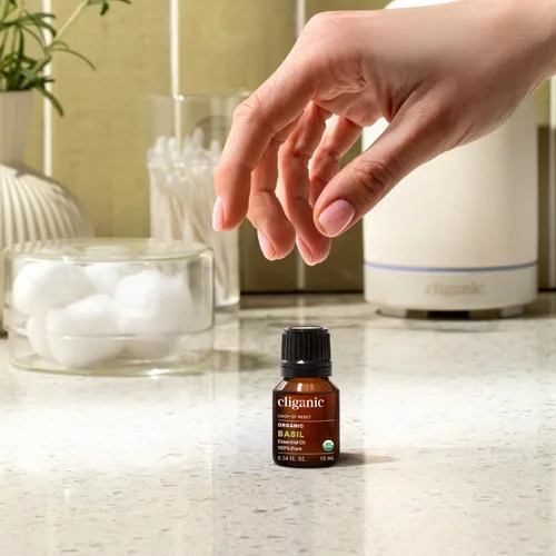 Vista 7 de Cliganic Aceite esencial de albahaca orgánica, 100% puro y natural para aromaterapia Con verificación sin OMG