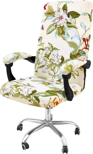 Vista 47 de Smiry fundas elásticas estampadas para silla de oficina de computadora, fundas universales para sillas giratorias de escritorio, extraíbles