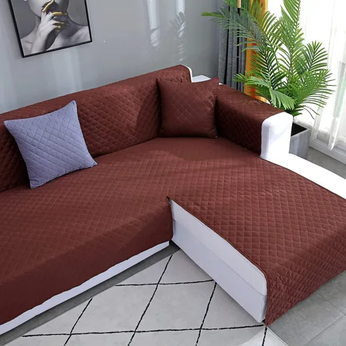 Vista 2 de Funda de sofá de doble cara en forma de L, juego de fundas para sofá seccional, fundas para sofás, sofás, fundas protectoras de muebles seccionales