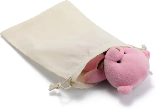 Vista 4 de DRQ Bolsas de algodón con cordón – Bolsas ecológicas de muselina para regalo y recuerdo de fiesta (5 x 7 pulgadas) – Bolsas de tela de algodón sin