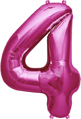 Vista 6 de Northstar 00443 Número 1 Globo de foil Mylar, 16," Magenta