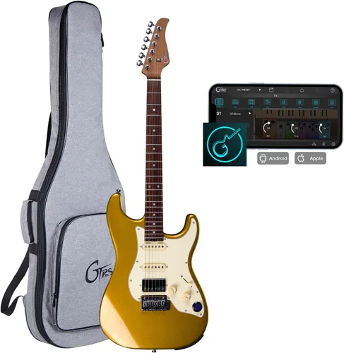 Vista 13 de GTRS S800 Kit de guitarra eléctrica inteligente con sistema de efectos, recogida HHS, máquina de tambor de bucle, batería de 12 horas de duración