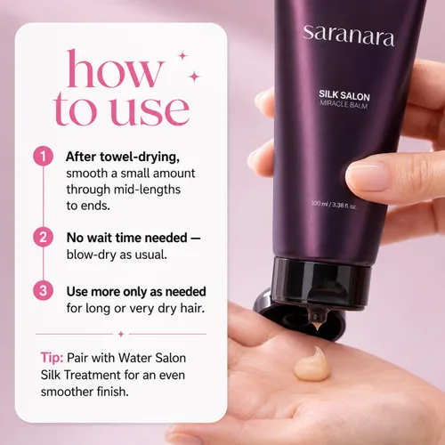 Vista 4 de SARANARA Silk Salon Miracle Balm_Non Wash Dry Essence Hair Pack_Korea Beauty
