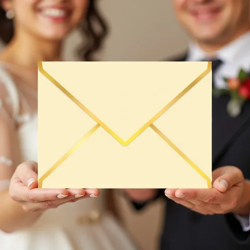 Vista 2 de Paquete de 100 sobres A7 de 5 x 7 para invitaciones, 7.18 oz de cartulina gruesa brillante 4 x 6 con solapa en V y sellador de lámina dorada, sobre