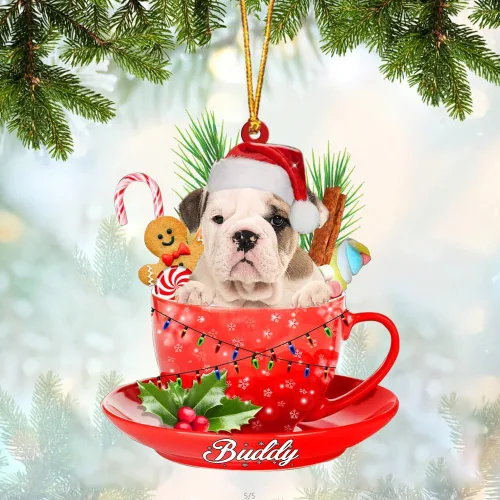 Vista 11 de Alaskan Malamute - Adorno de tetera de perro sentado en una tetera de Navidad, adorno de Navidad con nombre personalizado, adorno de automóvil