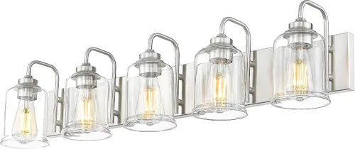 Vista 11 de zeyu Accesorios de Iluminación para Baño en Bronce Aceitado, Lámpara de Tocador de Baño de 2 Luces, Apliques de Pared Estilo Granja de 12.5 Pulgadas