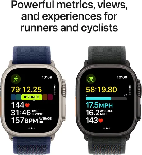 Vista 4 de Apple Watch Ultra 2 [GPS + Celular 49mm] - Caja de titanio negro con correa negra Trail Loop, S/M (Renovado)