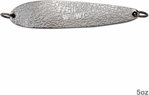 Vista 5 de 5oz 5 pulgadas pesca martillado cuchara cebo señuelo - plata