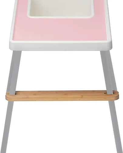 Vista 6 de Reposapiés para silla alta, antideslizante y ajustable de madera de bambú natural para silla alta de bebé con 4 anillos de goma, compatible
