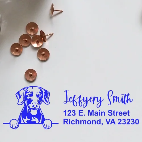 Vista 127 de American Bulldog Stamp Duo, Custom Return Address for Dog Lovers, Personalized Mail Mark for Letters and Cards