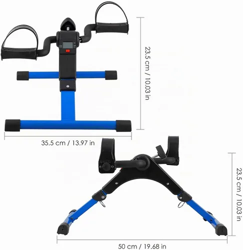 Vista 5 de Folding Pedal Exerciser, Mini Exercise Bike Under Desk Bike Adjustable Resistance, Portable Foot Cycle Pedal, Sitting Peddler Exerciser for Arm