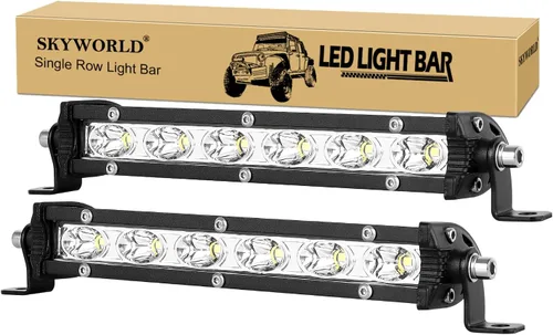 Vista 14 de SKYWORLD 2 X 4 Pulgadas 15W Barra de Luz LED de Una Sola Fila de Bajo Perfil Ultra Delgada, Mini Foco, Luces de Conducción Todoterreno, Luces LED