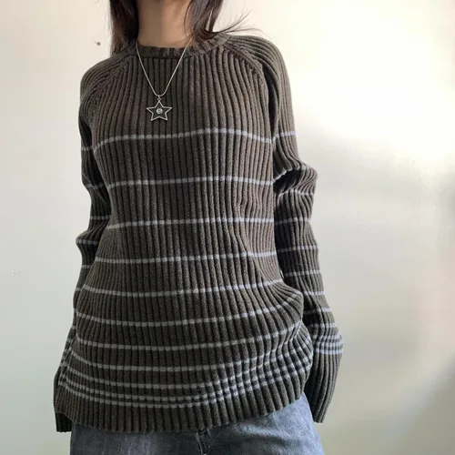 Vista 7 de CYee Y2K - Suéter holgado para niñas del centro de la ciudad, ropa de tira gótica emo, estilo hada, grunge, Alt, sudadera vintage hippie