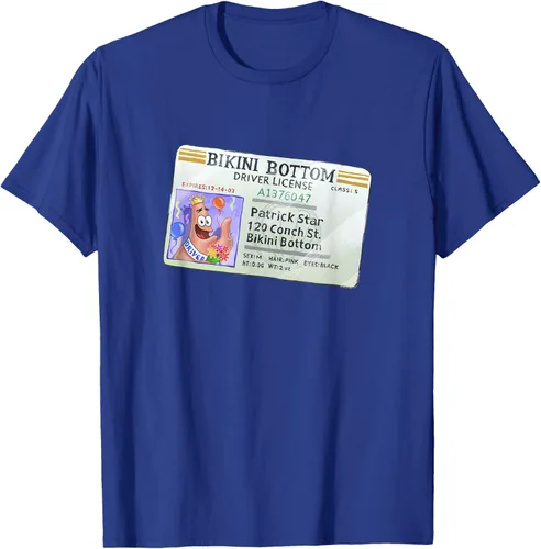 Vista 22 de SpongeBob SquarePants Camiseta con logotipo de Patrick Star Driver License King, Negro