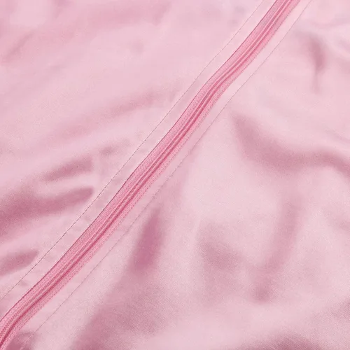 Vista 6 de Chaqueta rosa de los años 50, disfraz de Halloween para mujer, chaqueta de satén, cosplay, accesorios de vestir para adultos, con bufanda