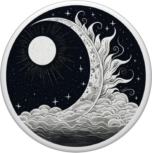 Vista 3 de Sol y Luna Amante Astronomía Astrología Stargazer PopSockets Estándar PopGrip