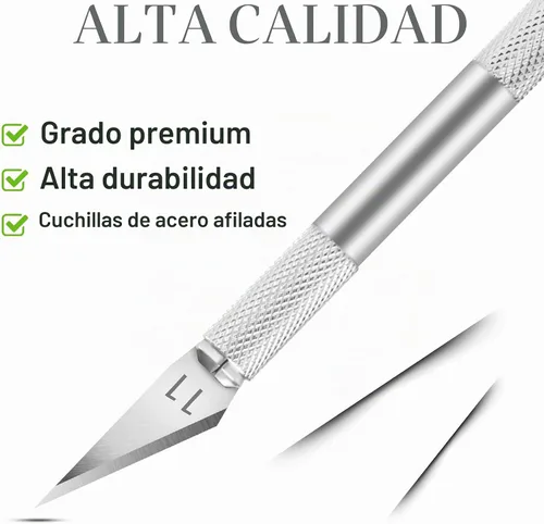 Vista 4 de JETMORE Paquete de 10 cuchillos Exacto, cuchillo de pasatiempo, cuchillo de Plata