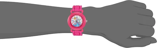 Vista 2 de Disney Princess - Reloj analógico de cuarzo con correa de silicona para niños, Rosado, Classic