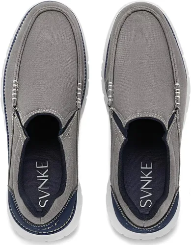 Vista 2 de SVNKE Mocasines de lona para hombre, cómodos, informales, formales, modernos, duraderos, para caminar