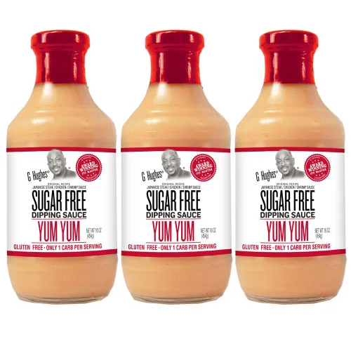 Vista 16 de G Hughes Salsa de chile dulce sin azúcar, 18 onzas (paquete de 4) Salsas de inmersión sin gluten, salsa picante sin azúcar, condimento de chile