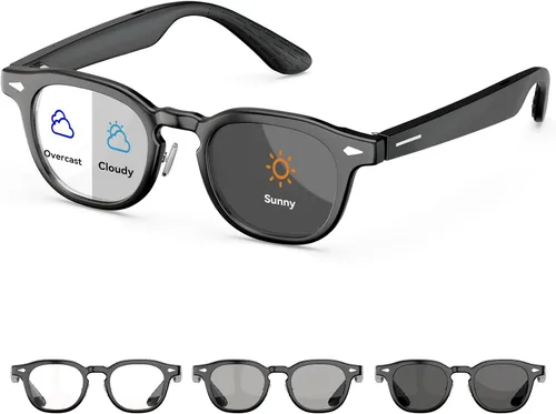 Vista 12 de Lentes inteligentes, lentes de sol polarizados con altavoz Bluetooth 5.4 de oído abierto, protección UV atlético/exterior y compatible con asistente
