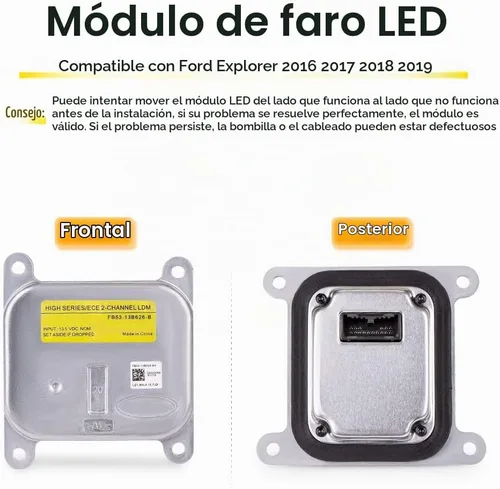 Vista 6 de Módulo de faros delanteros FB53-13B626-B FB5Z-13C788-B compatible con Ford