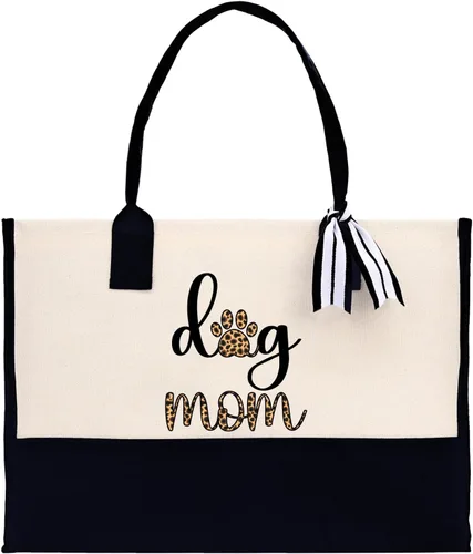 Vista 3 de VANESSA ROSELLA Bolsa de lona de algodón Nueva mamá regalo mejor mamá nunca bolsa perro mamá tote compras