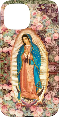 Vista 6 de Lady of Guadalupe - Carcasa para iPhone 17, diseño de flores rosadas