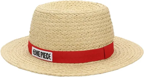 Vista 2 de Bioworld Sombrero de pescador de paja Luffy Cosplay de una pieza con cuerda de barbilla marrón, Marrón