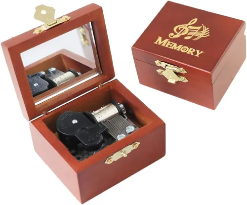Vista 27 de Youtang - Caja de música de madera tallada con mecanismo de cuerda, regalo de Navidad, cumpleaños, Día de San Valentín