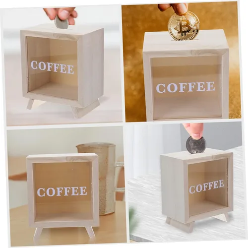 Vista 2 de 3pcs Piggy Bank Coin Jar for Adults Savings Jar for Adults Money Bank for Kids Money Jar for Adults Money Saving Jar Money Bank for Adults Wood Coin
