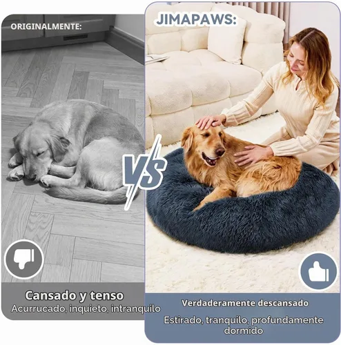 Vista 5 de Camas de gato para gatos de interior, cama lavable de 20 pulgadas en forma Azul marino