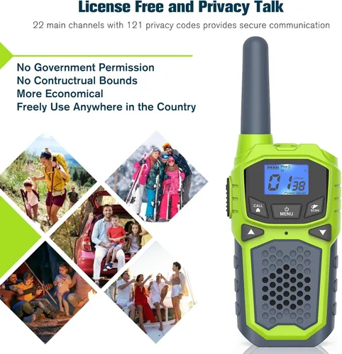 Vista 5 de Walkie Talkies para niños, radio de 2 vías de largo alcance 22 canales VOX, regalo de cumpleaños, walkie talkie familiar para camping, senderismo