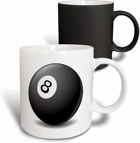 Vista 12 de Florene Juegos – # 8 de bolas de billar – Tazas, Negro/Blanco