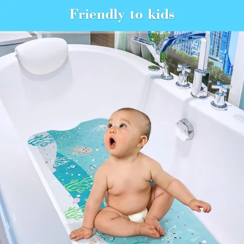 Vista 2 de Secopad Alfombra de Baño para Bañera Antideslizante, Lavable a Máquina, Alfombra Antideslizante de Ducha para Bañera de Bebé con Dibujos Animados