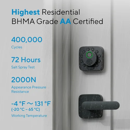 Vista 8 de ULTRALOQ Bolt SE Wi-Fi Smart Lock, materia sobre hilo, acceso remoto a la Negro