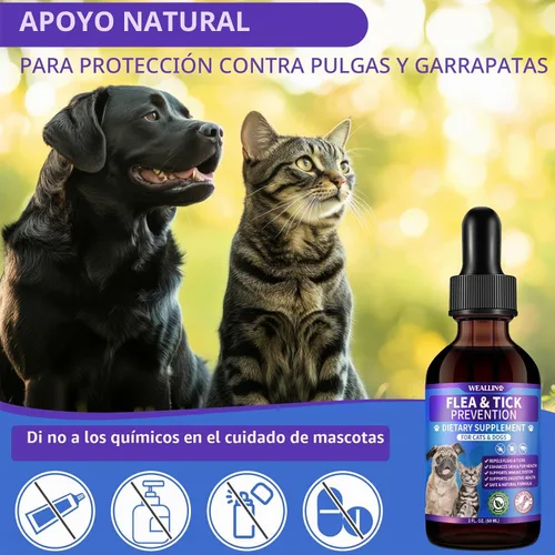 Vista 7 de WEALLIN Soporte para pulgas y garrapatas para perros y gatos con multivitamínico 2.0 fl oz