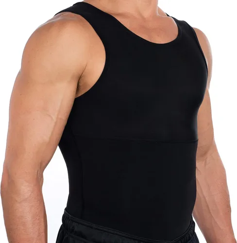 Vista 10 de Esteem Apparel Max - Camiseta de compresión para hombre para el pecho y el cuerpo, moldeadora de vientre, camiseta sin mangas para hombre